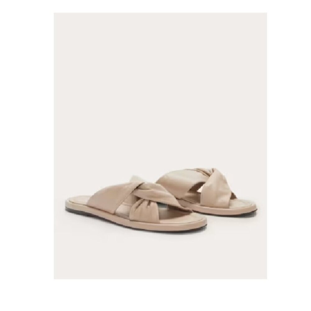Everlane The Day Twist Sandals in Warm Khaki/Beige size 6 Flat Slip-on Leather - Picture 6 of 6